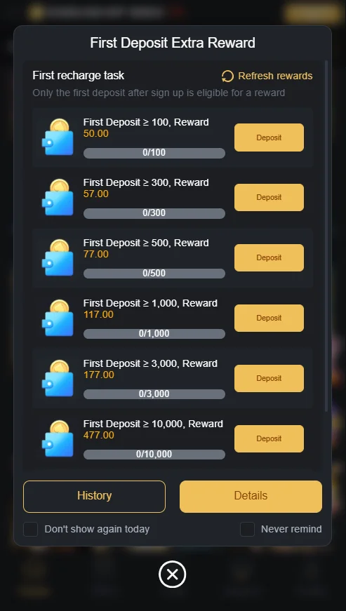 SIX 177 First Deposit Reward